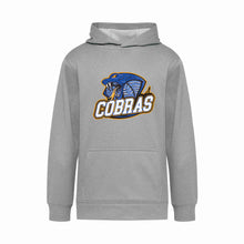 Load image into Gallery viewer, YOUTH PERFORMANCE HOODIE - ATCY2100 - CLARESHOLM COBRAS FOOTBALL- HP FULL FRONT