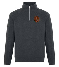 Load image into Gallery viewer, VINTAGE 1/4 ZIP SWEATSHIRT - F2042 - ADULT - WATERTON FD LOGO - LEATH PATCH &amp; HP