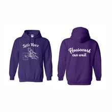 Load image into Gallery viewer, UNISEX HOODED SWEATSHIRT - 18500 - LET'S RACE - HP "HOUSEWORK CAN WAIT"