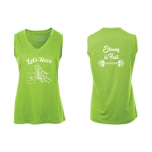 Load image into Gallery viewer, LADIES' PRO TEAM SLEEVELESS V-NECK TEE - L3527 - LET'S RACE - HP "STRONG IS FAST"