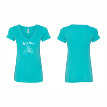 Load image into Gallery viewer, WOMEN'S V-NECK TSHIRT - 1540 - LET'S RACE - HP