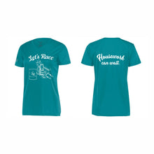 Load image into Gallery viewer, LADIES' HOLLOWAY MOMENTUM TEE - #222820 - LET'S RACE - HP "HOUSEWORK CAN WAIT"