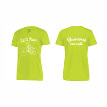 Load image into Gallery viewer, LADIES' HOLLOWAY MOMENTUM TEE - #222820 - LET'S RACE - HP "HOUSEWORK CAN WAIT"