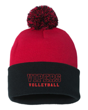 Load image into Gallery viewer, POMPOM CUFFED TOQUE - SP15 - VULCAN VIPERS - EMB or PATCH